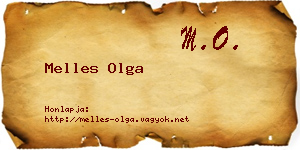 Melles Olga névjegykártya